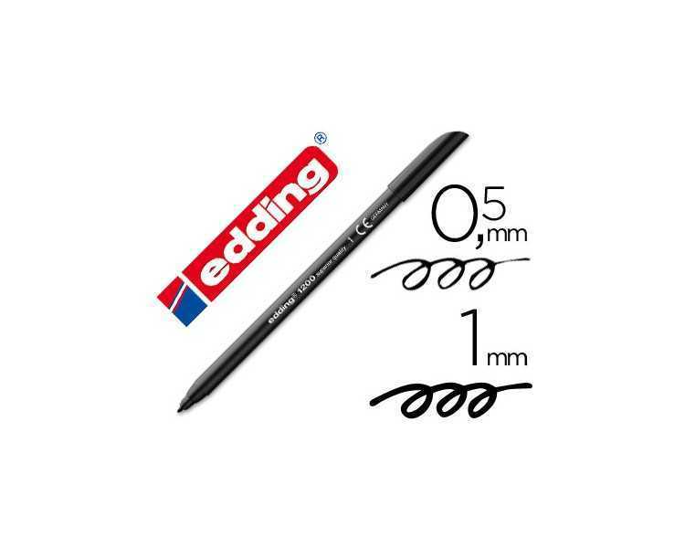 Rotulador edding punta fibra 1200 negro n.1 punta redonda 0.5 mm