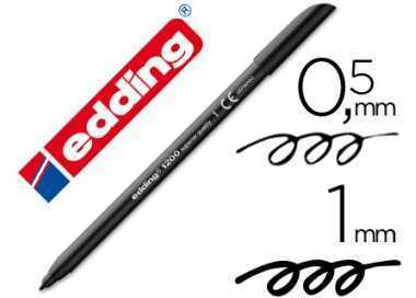 Rotulador edding punta fibra 1200 negro n.1 punta redonda 0.5 mm