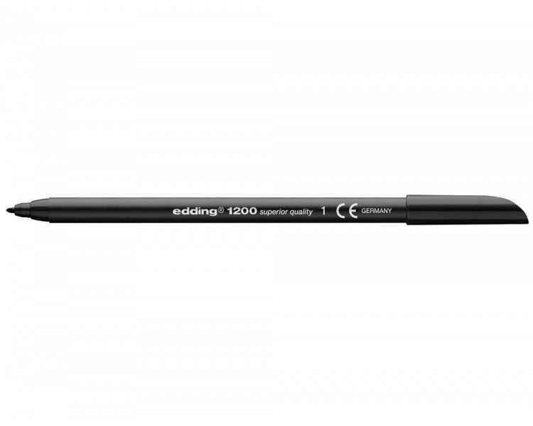 Rotulador edding punta fibra 1200 negro n.1 punta redonda 0.5 mm