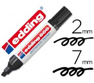 Rotulador edding marcador permanente 500 negro punta biselada 7 mm