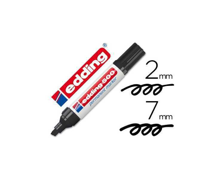 Rotulador edding marcador permanente 500 negro punta biselada 7 mm