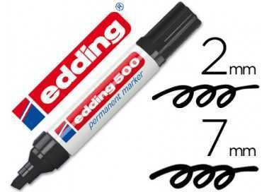 Rotulador edding marcador permanente 500 negro punta biselada 7 mm