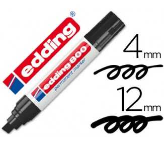 Rotulador edding marcador permanente 800 negro punta biselada 12 mm