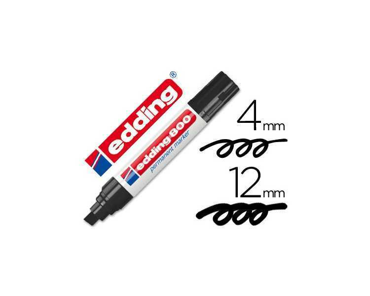 Rotulador edding marcador permanente 800 negro punta biselada 12 mm