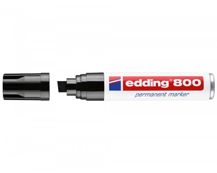 Rotulador edding marcador permanente 800 negro punta biselada 12 mm