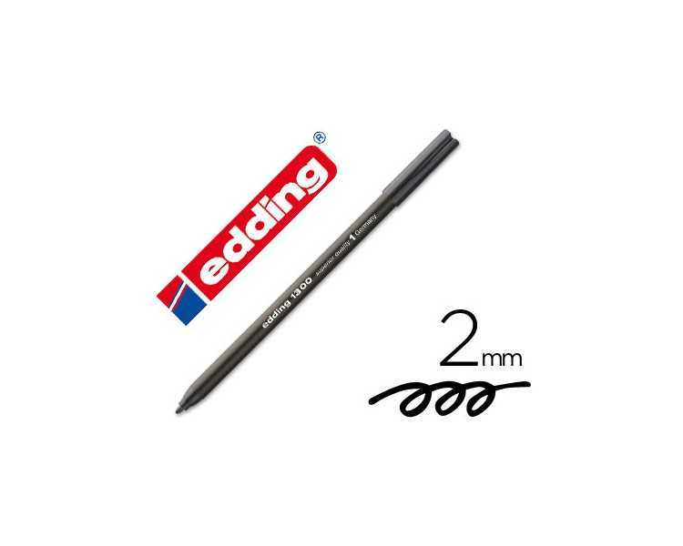 Rotulador edding punta fibra 1300 negro punta redonda 2 mm