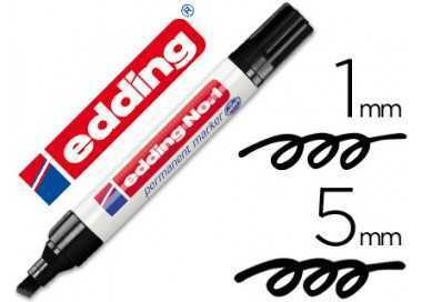 Rotulador edding marcador permanente 1 negro punta biselada 5 mm