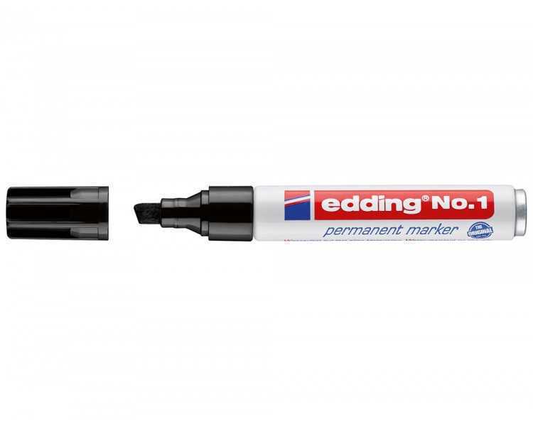 Rotulador edding marcador permanente 1 negro punta biselada 5 mm
