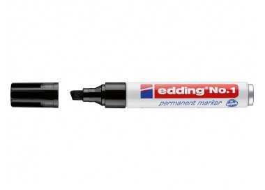 Rotulador edding marcador permanente 1 negro punta biselada 5 mm