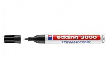 Rotulador edding marcador permanente 3000 negro punta redonda 1,5-3 mm recargable