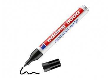 Rotulador edding marcador permanente 3000 negro punta redonda 1,5-3 mm recargable