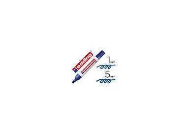 Rotulador edding marcador permanente 1 azul punta biselada 5 mm recargable