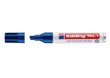 Rotulador edding marcador permanente 1 azul punta biselada 5 mm recargable