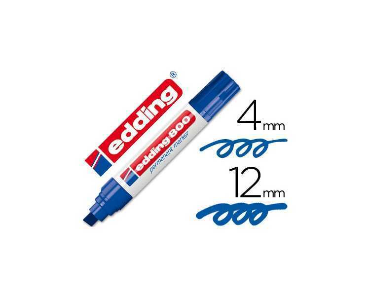 Rotulador edding marcador permanente 800 azul punta biselada 12 mm