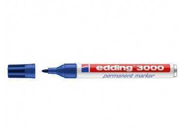 Rotulador edding marcador permanente 3000 azul punta redonda 1,5-3 mm recargable