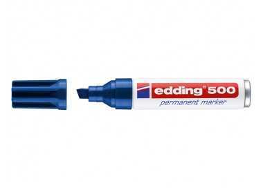 Rotulador edding marcador permanente 500 azul punta biselada 7 mm recargable