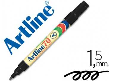 Rotulador artline marcador permanente ek-70 negro punta redonda 1.5 mm papel metal y cristal