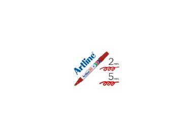 Rotulador artline marcador permanente ek-90 rojo punta biselada 5 mm papel metal y cristal