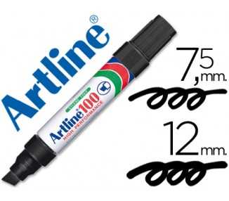 Rotulador artline marcador permanente 100 negro -punta biselada