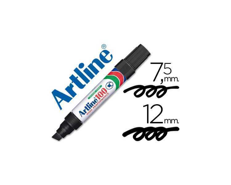 Rotulador artline marcador permanente 100 negro -punta biselada