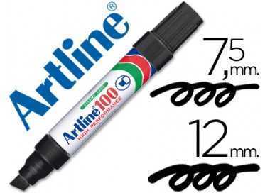 Rotulador artline marcador permanente 100 negro -punta biselada