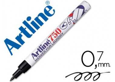 Rotulador artline marcador permanente lavable para textil ek-750 negro punta redonda 0,7 mm