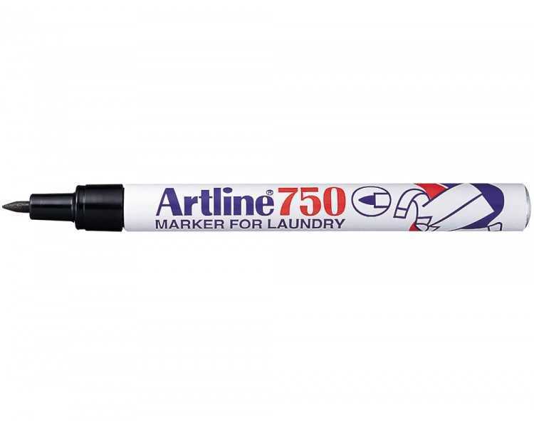 Rotulador artline marcador permanente lavable para textil ek-750 negro punta redonda 0,7 mm
