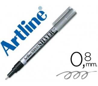 Rotulador artline marcador permanente tinta metalica ek-999 plata punta redonda 0.8 mm