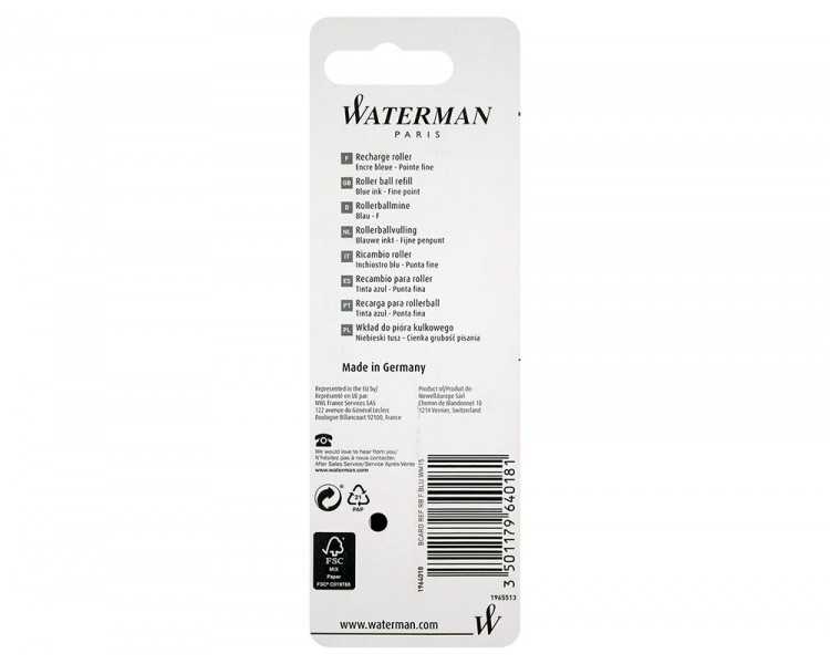 Recambio boligrafo waterman standar maxima 53425 negro