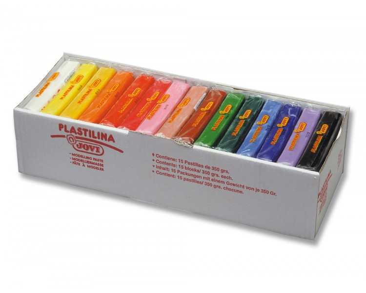 Plastilina jovi 72 tamaño grande caja de 15 unidades colores surtidos
