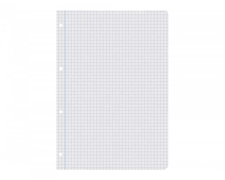 Recambio liderpapel a4 100 hojas 60g/m2 cuadro 6 mm 4 taladros con margen