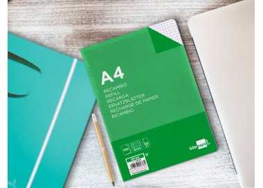 Recambio liderpapel a4 100 hojas 60g/m2 cuadro 6 mm 4 taladros con margen Recambio liderpapel a4 100 hojas 60g/m2 cuadro 6 mm 4 taladros con margen
