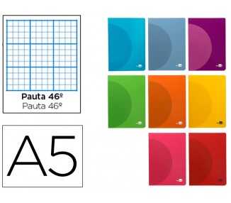 Libreta liderpapel 360 tapa de plastico a5 48 hojas 90g/m2 rayado nº 46 colores surtidos