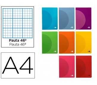 Libreta liderpapel 360 tapa de plastico a4 48 hojas 90g/m2 rayado nº 46 colores surtidos