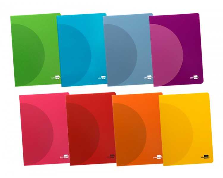 Libreta liderpapel 360 tapa de plastico a4 48 hojas 90g/m2 rayado nº 46 colores surtidos