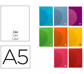 Libreta liderpapel 360 tapa de plastico a5 48 hojas 90g/m2 lisa sin margen colores surtidos
