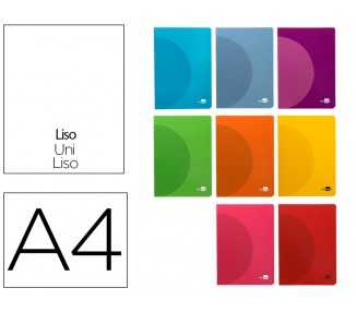 Libreta liderpapel 360 tapa de plastico a4 48 hojas 90g/m2 lisa sin margen colores surtidos