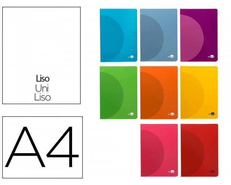 Libreta liderpapel 360 tapa de plastico a4 48 hojas 90g/m2 lisa sin margen colores surtidos
