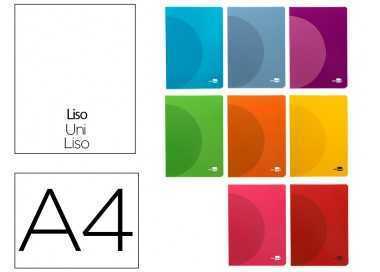 Libreta liderpapel 360 tapa de plastico a4 48 hojas 90g/m2 lisa sin margen colores surtidos