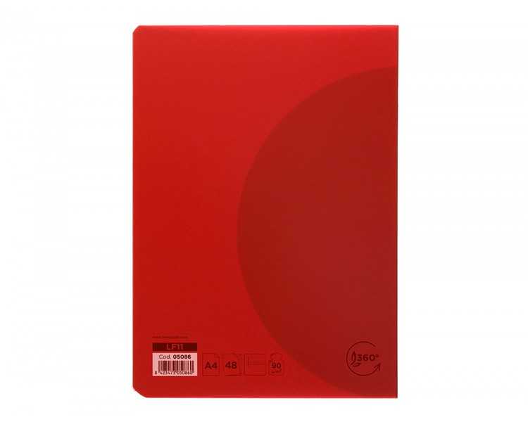 Libreta liderpapel 360 tapa de plastico a4 48 hojas 90g/m2 horizontal con margen colores surtidos