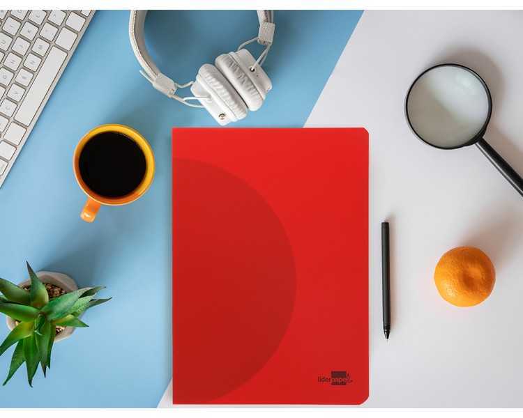 Libreta liderpapel 360 tapa de plastico a4 48 hojas 90g/m2 horizontal con margen colores surtidos
