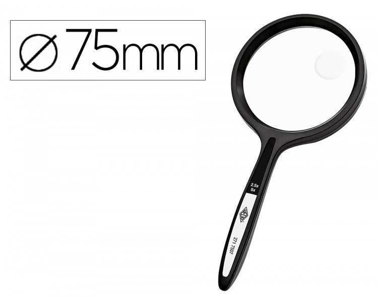 Lupa q-connect cristal bifocal 75 mm mango curvo