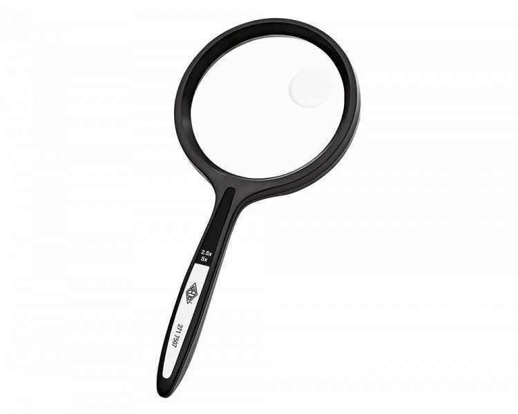 Lupa q-connect cristal bifocal 75 mm mango curvo