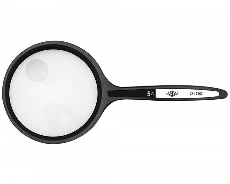 Lupa q-connect cristal bifocal 75 mm mango curvo
