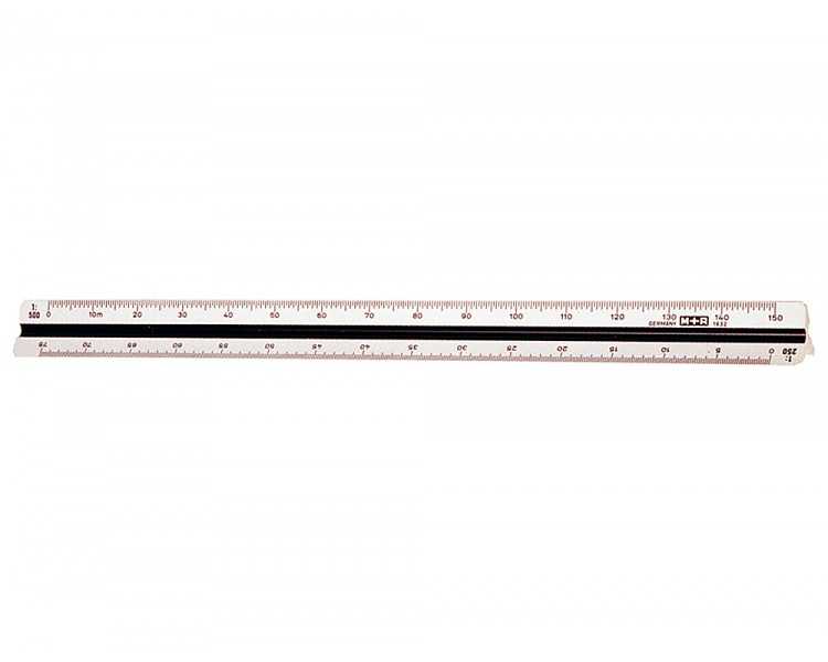 Escala m+r 1632.20 1:100-200-250-300-400-500 30 cm estuche rigido color