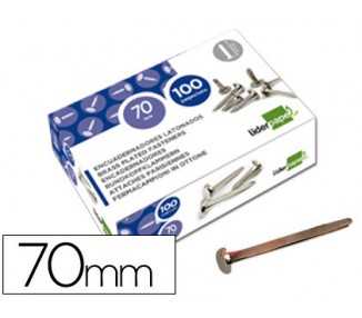 Encuadernadores liderpapel niquelados n.12 70 mm caja de 100 unidades