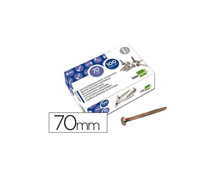 Encuadernadores liderpapel niquelados n.12 70 mm caja de 100 unidades