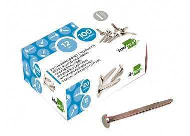 Encuadernadores liderpapel niquelados n.12 70 mm caja de 100 unidades