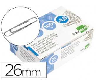 Clips liderpapel nº1,5 labiados 26 mm caja de 100 unidades