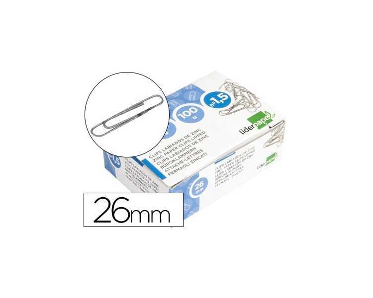 Clips liderpapel nº1,5 labiados 26 mm caja de 100 unidades